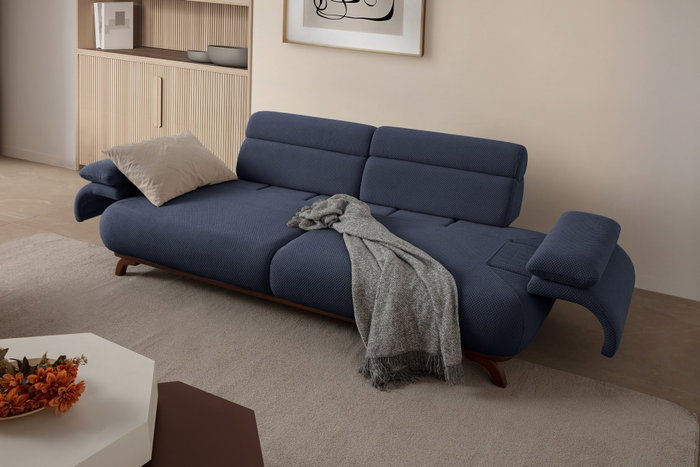 Atelier Del Sofa Bonjo Walnut - Sofá de 3 Plazas Azul Marino Atelier Del Sofa Bonjo Walnut - Sofá de 3 Plazas Azul Marino